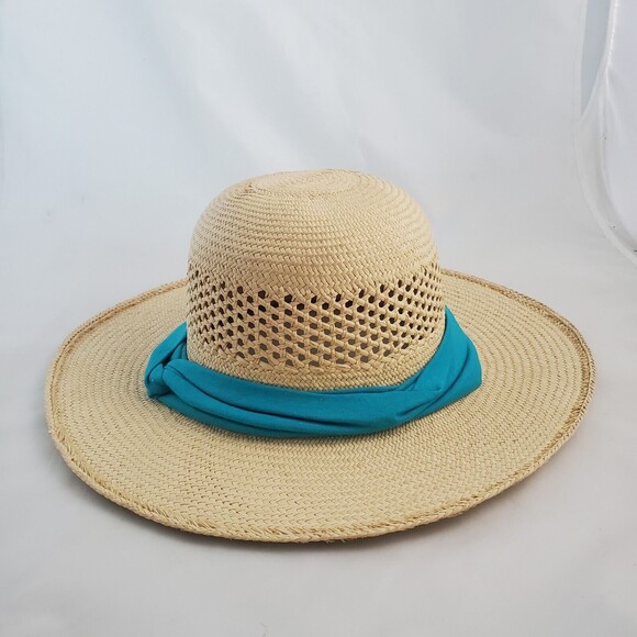Artisan Crafted Junco Straw Hat Natural One Size Handmade In Honduras Wide Brim - Picture 2 of 8